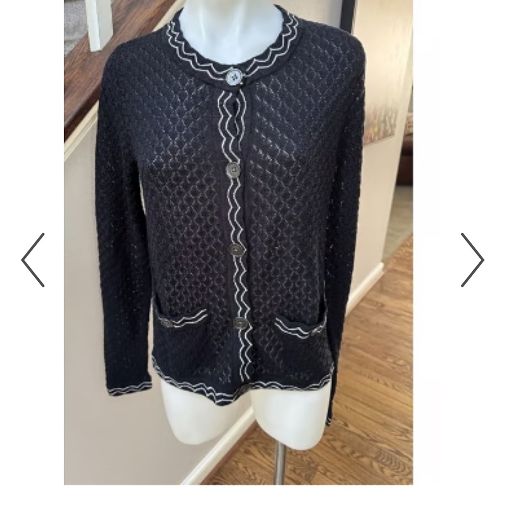 Missoni Lightweight Black Knit Cardigan, Size M - Picture 3 of 7